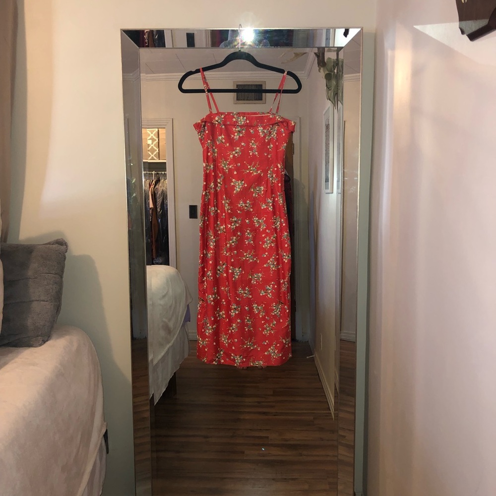 Free People Red Floral Bodycon Dress